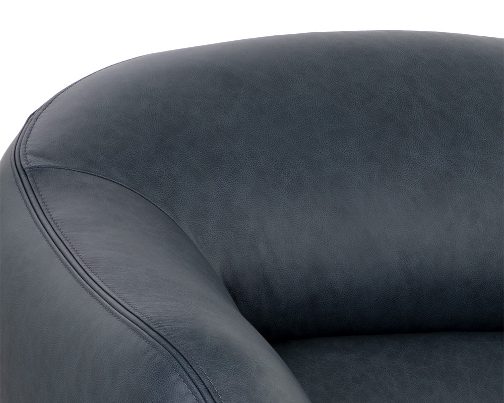 Sunpan Armani Armchair in Cognac Leather/Midnight Blue Leather