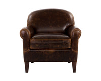 Sunpan Bastoni Lounge Chair in Chocolate Leather