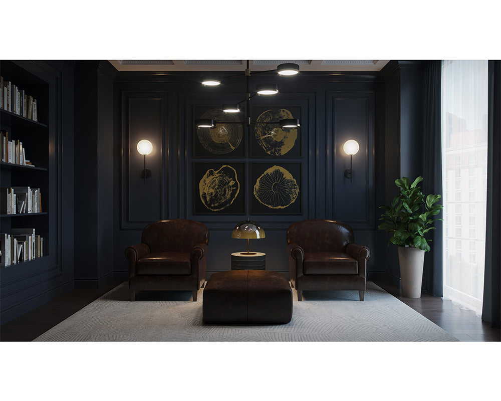 Sunpan Bastoni Lounge Chair in Chocolate Leather