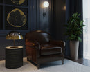 Sunpan Bastoni Lounge Chair in Chocolate Leather