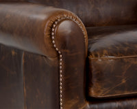Sunpan Bastoni Lounge Chair in Chocolate Leather