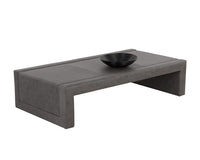 Sunpan Barella Coffee Table in Cognac Leather/Vintage Charcoal Leather