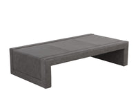Sunpan Barella Coffee Table in Cognac Leather/Vintage Charcoal Leather