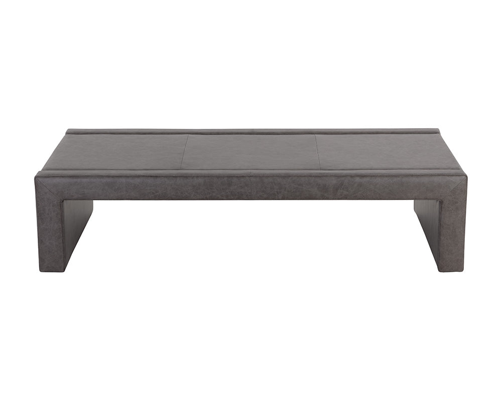 Sunpan Barella Coffee Table in Cognac Leather/Vintage Charcoal Leather
