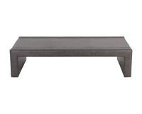 Sunpan Barella Coffee Table in Cognac Leather/Vintage Charcoal Leather