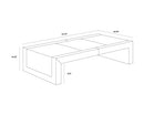 Sunpan Barella Coffee Table in Cognac Leather/Vintage Charcoal Leather
