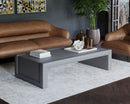 Sunpan Barella Coffee Table in Cognac Leather/Vintage Charcoal Leather