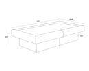 Sunpan Azelia Coffee Table in Camel Leather/Light Grey Leather