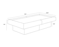 Sunpan Azelia Coffee Table in Camel Leather/Light Grey Leather