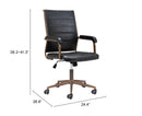 Zuo Modern Auction Office Chair in Vintage Black/Espresso