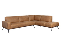 Sunpan Brandi Sofa Chaise in Camel Leather