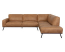 Sunpan Brandi Sofa Chaise in Camel Leather