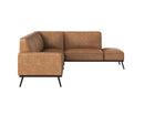Sunpan Brandi Sofa Chaise in Camel Leather