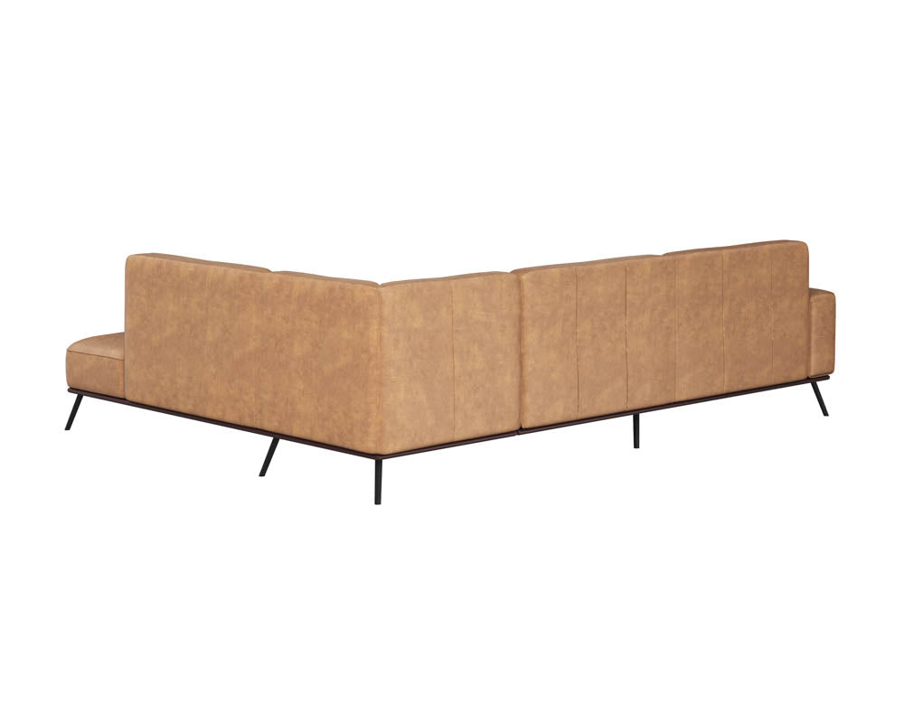 Sunpan Brandi Sofa Chaise in Camel Leather