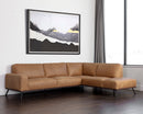 Sunpan Brandi Sofa Chaise in Camel Leather