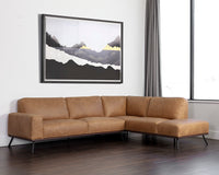 Sunpan Brandi Sofa Chaise in Camel Leather