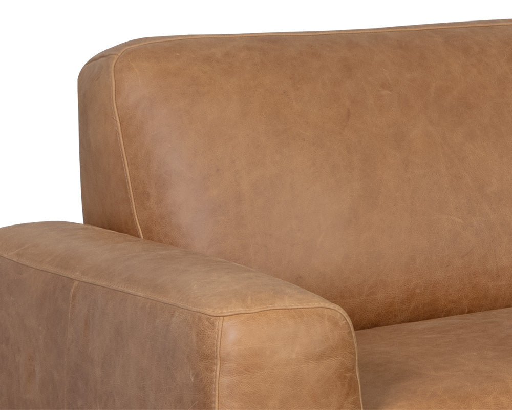 Sunpan Brandi Sofa Chaise in Camel Leather