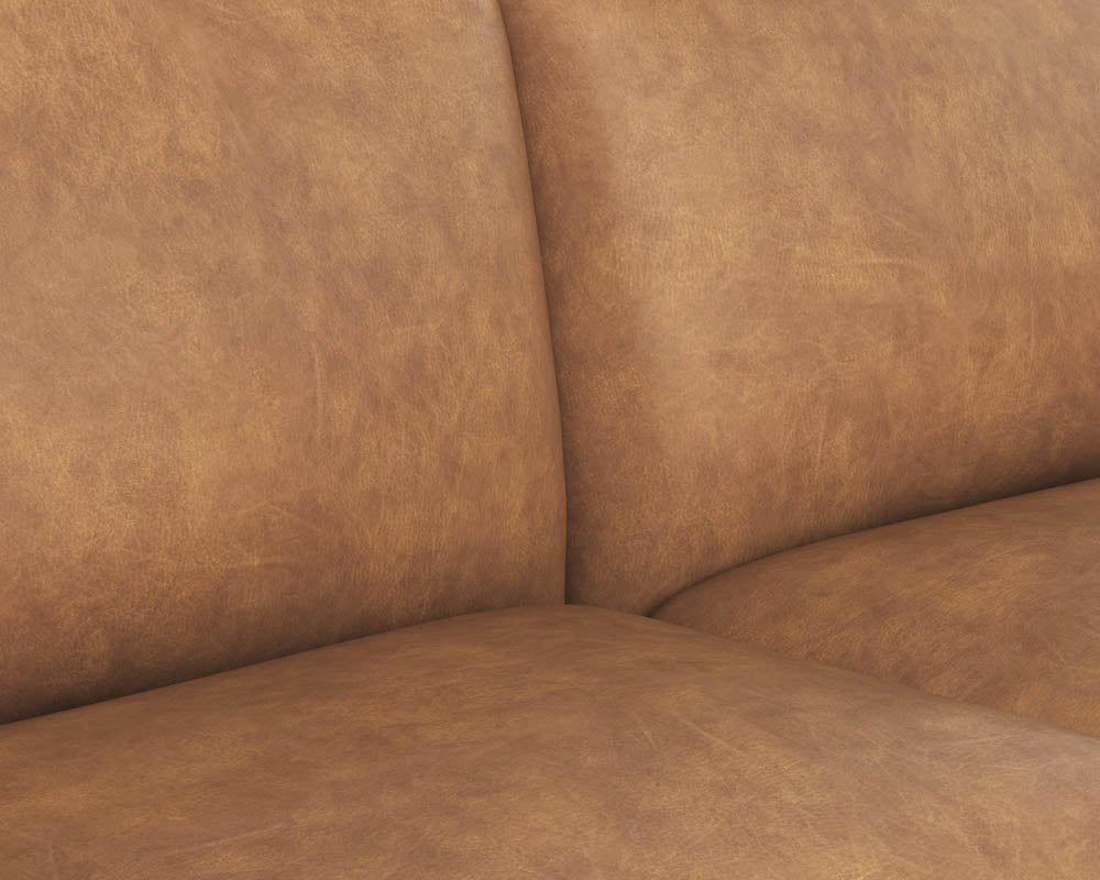 Sunpan Brandi Sofa Chaise in Camel Leather