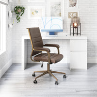 Zuo Modern Auction Office Chair in Vintage Black/Espresso