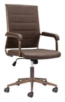 Zuo Modern Auction Office Chair in Vintage Black/Espresso