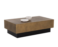 Sunpan Blakely Coffee Table in Antique Brass / Gunmetal