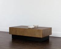 Sunpan Blakely Coffee Table in Antique Brass / Gunmetal