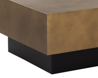 Sunpan Blakely Coffee Table in Antique Brass / Gunmetal