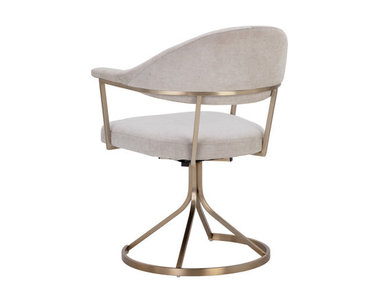Sunpan Bexley Swivel Dining Chair - Danny Light Grey / Danny Teal