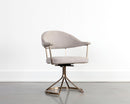 Sunpan Bexley Swivel Dining Chair - Danny Light Grey / Danny Teal