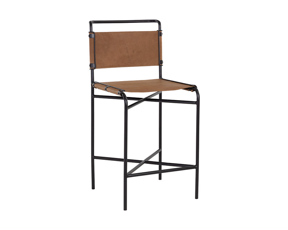 Sunpan Corrigan Counter Stool in Cognac Leather