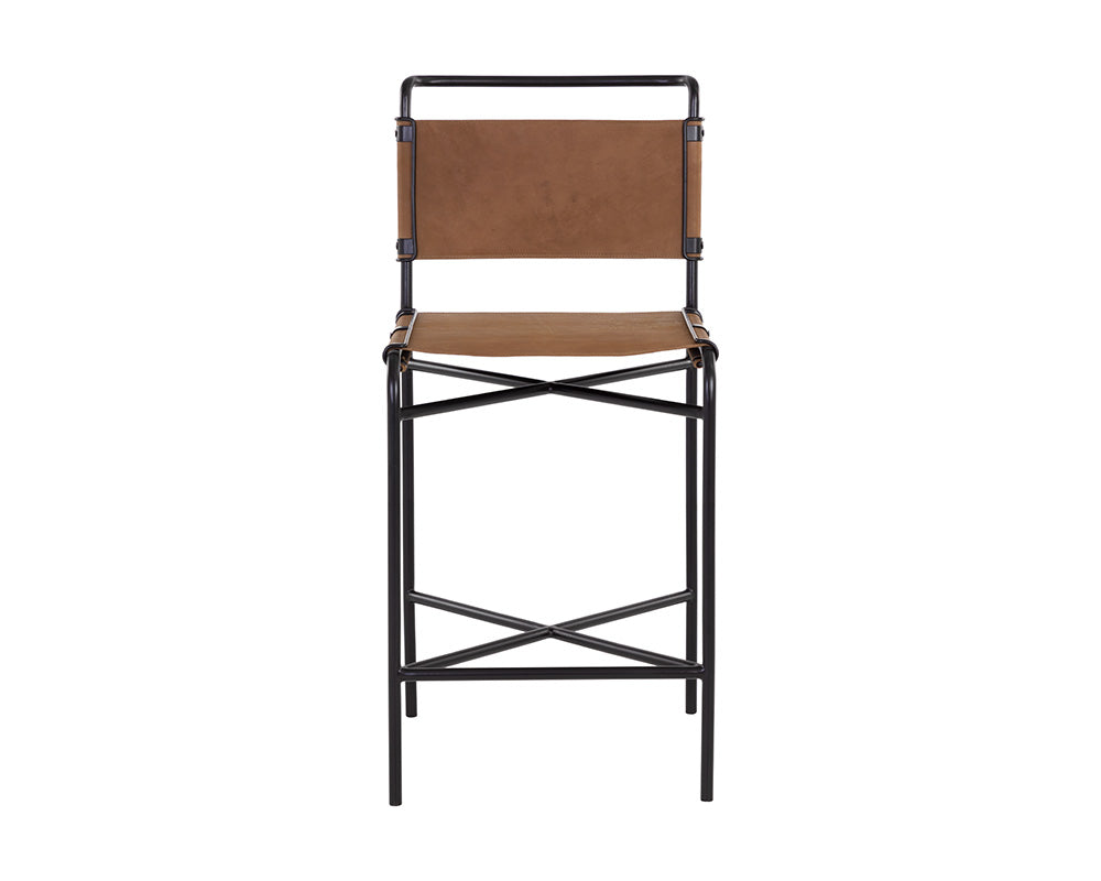 Sunpan Corrigan Counter Stool in Cognac Leather
