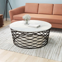 Zuo Modern Queen Coffee Table White and Antique Bronze