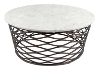 Zuo Modern Queen Coffee Table White and Antique Bronze