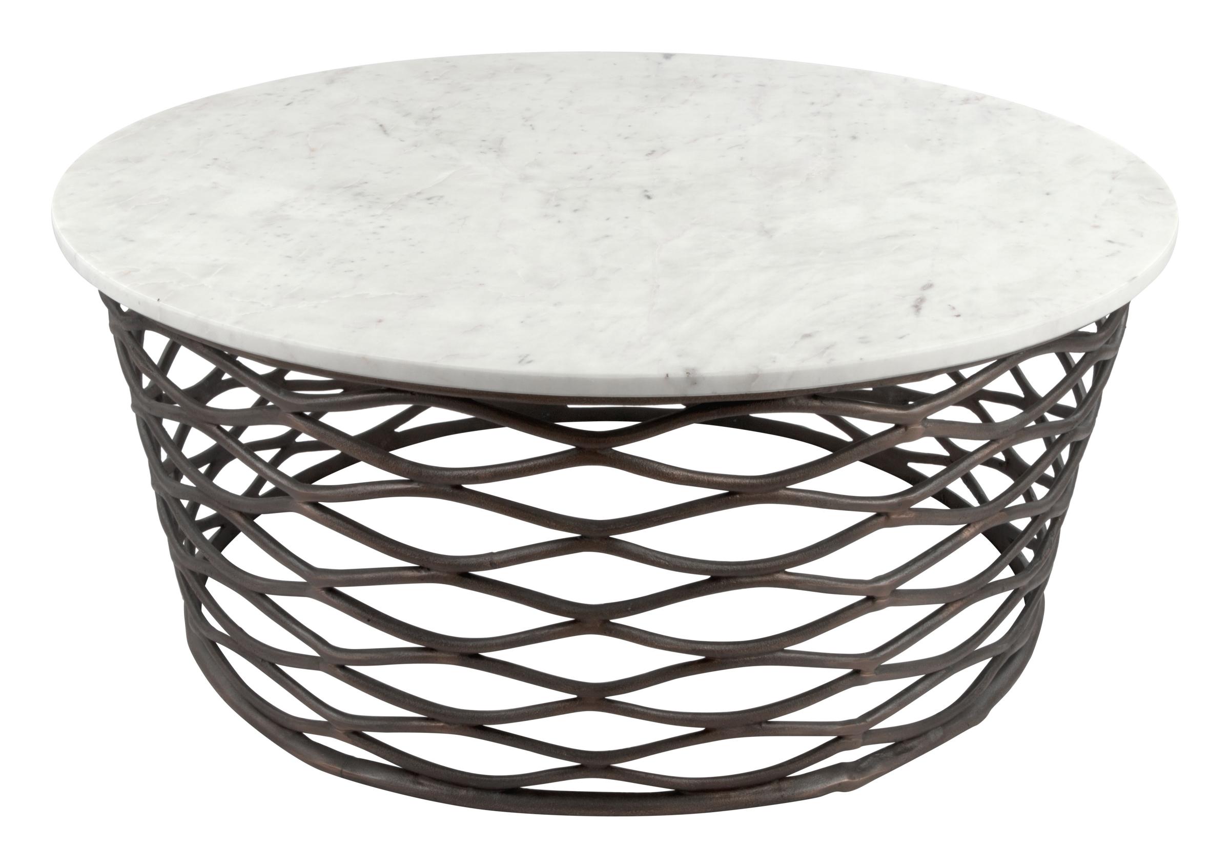 Zuo Modern Queen Coffee Table White and Antique Bronze