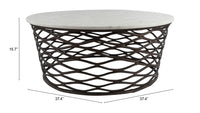 Zuo Modern Queen Coffee Table White and Antique Bronze