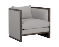 Sunpan Chloe Lounge Chair In Ash Grey/Dark Brown/Natural