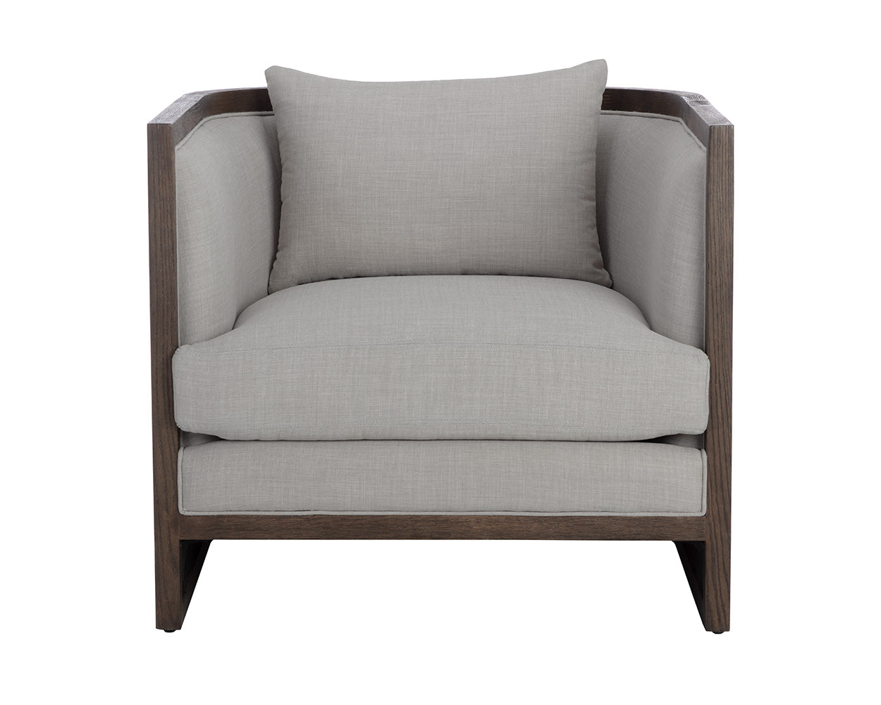 Sunpan Chloe Lounge Chair In Ash Grey/Dark Brown/Natural