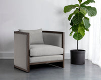 Sunpan Chloe Lounge Chair In Ash Grey/Dark Brown/Natural