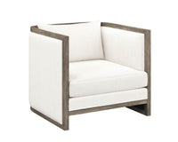 Sunpan Chloe Lounge Chair In Ash Grey/Dark Brown/Natural