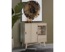 Sunpan Caven Bar Cabinet In Light Oak/Walnut