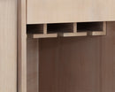 Sunpan Caven Bar Cabinet In Light Oak/Walnut