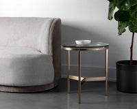 Sunpan Flato End Table - Antique Brass