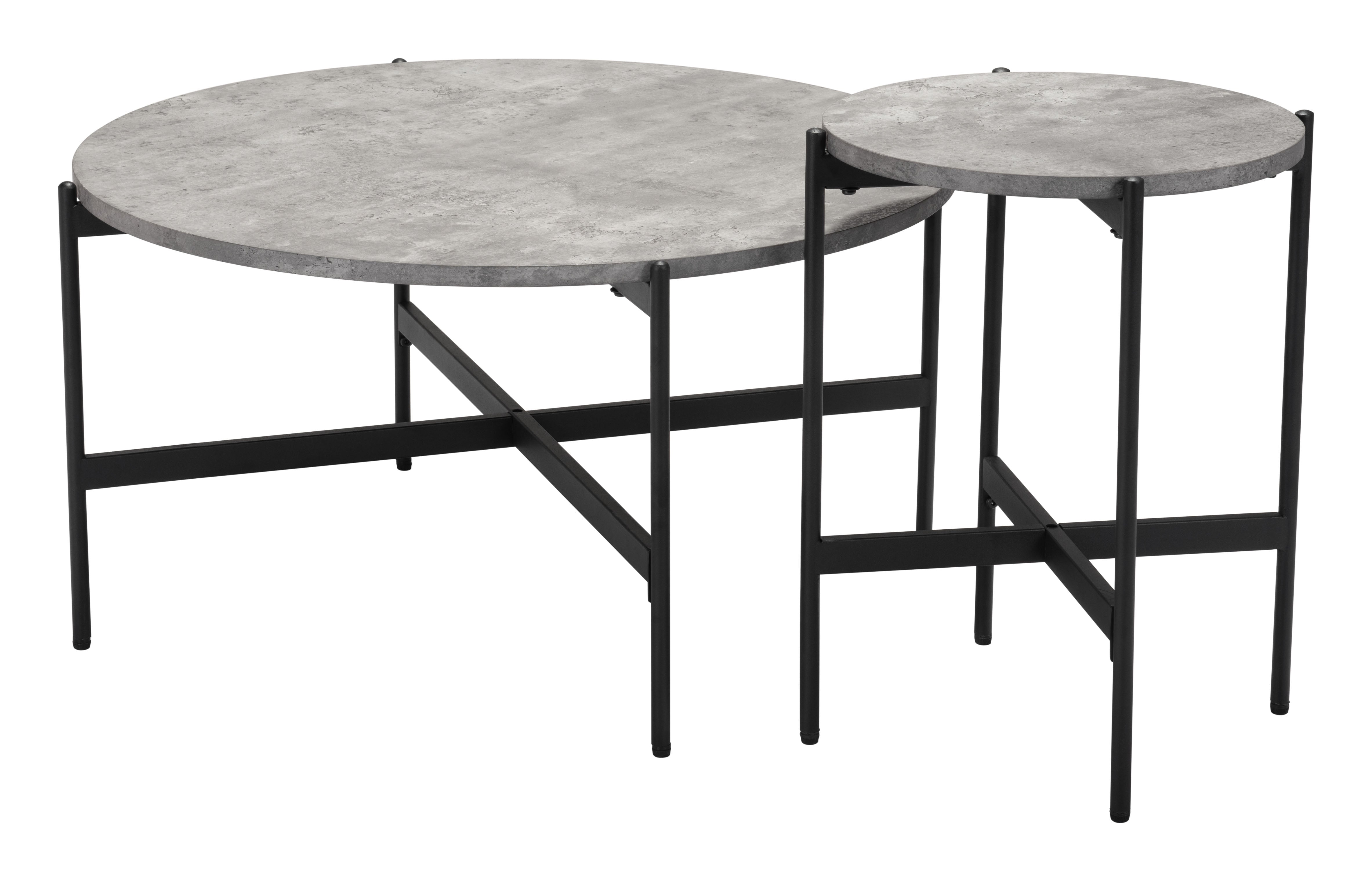 Zuo Modern Malo Coffee Table Set in Gray and Black - 2-Piece