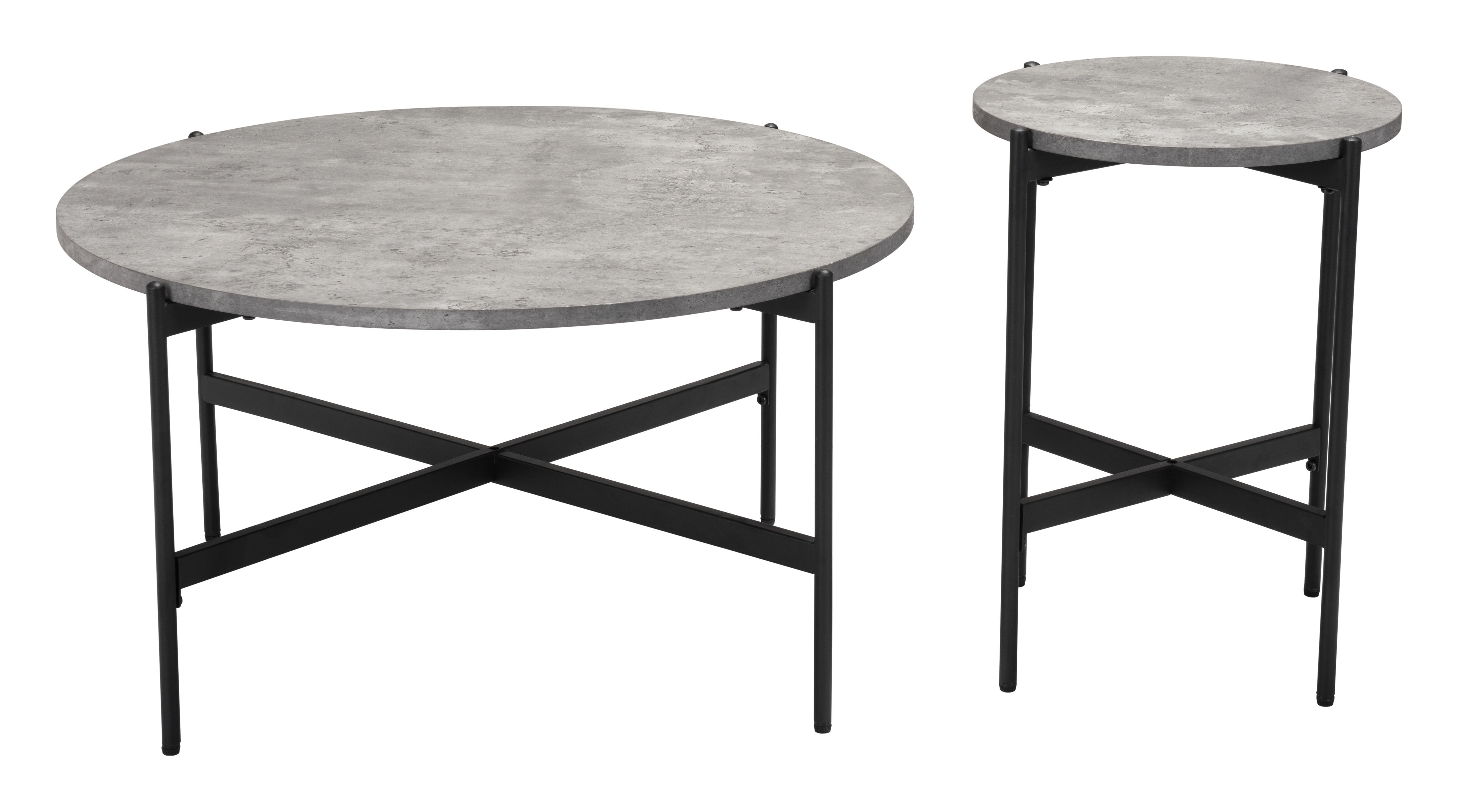 Zuo Modern Malo Coffee Table Set in Gray and Black - 2-Piece