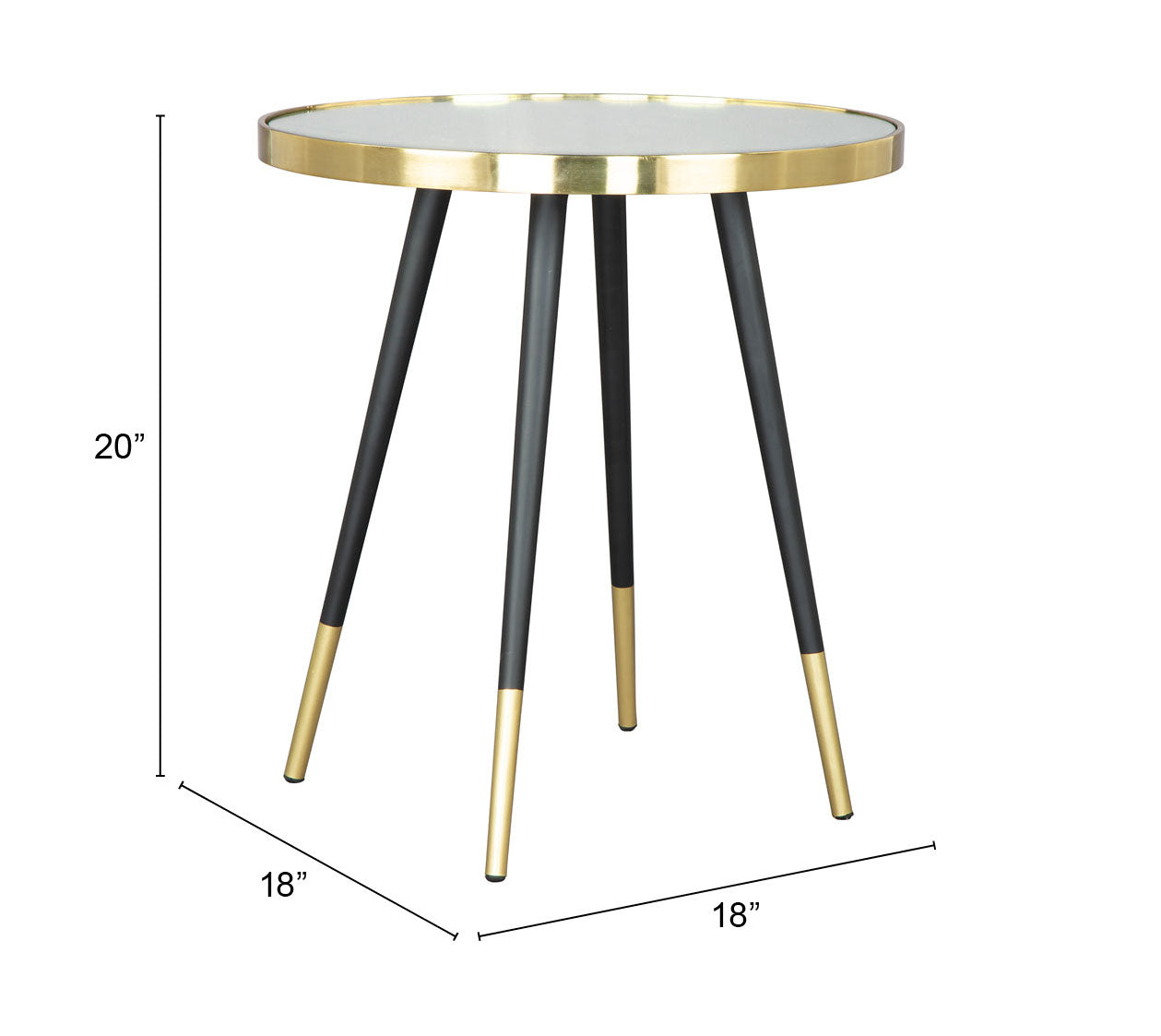 Zuo Modern Particle Side Table Gold and Black