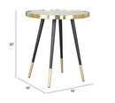 Zuo Modern Particle Side Table Gold and Black