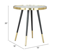 Zuo Modern Particle Side Table Gold and Black
