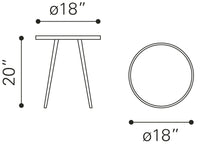 Zuo Modern Particle Side Table Gold and Black