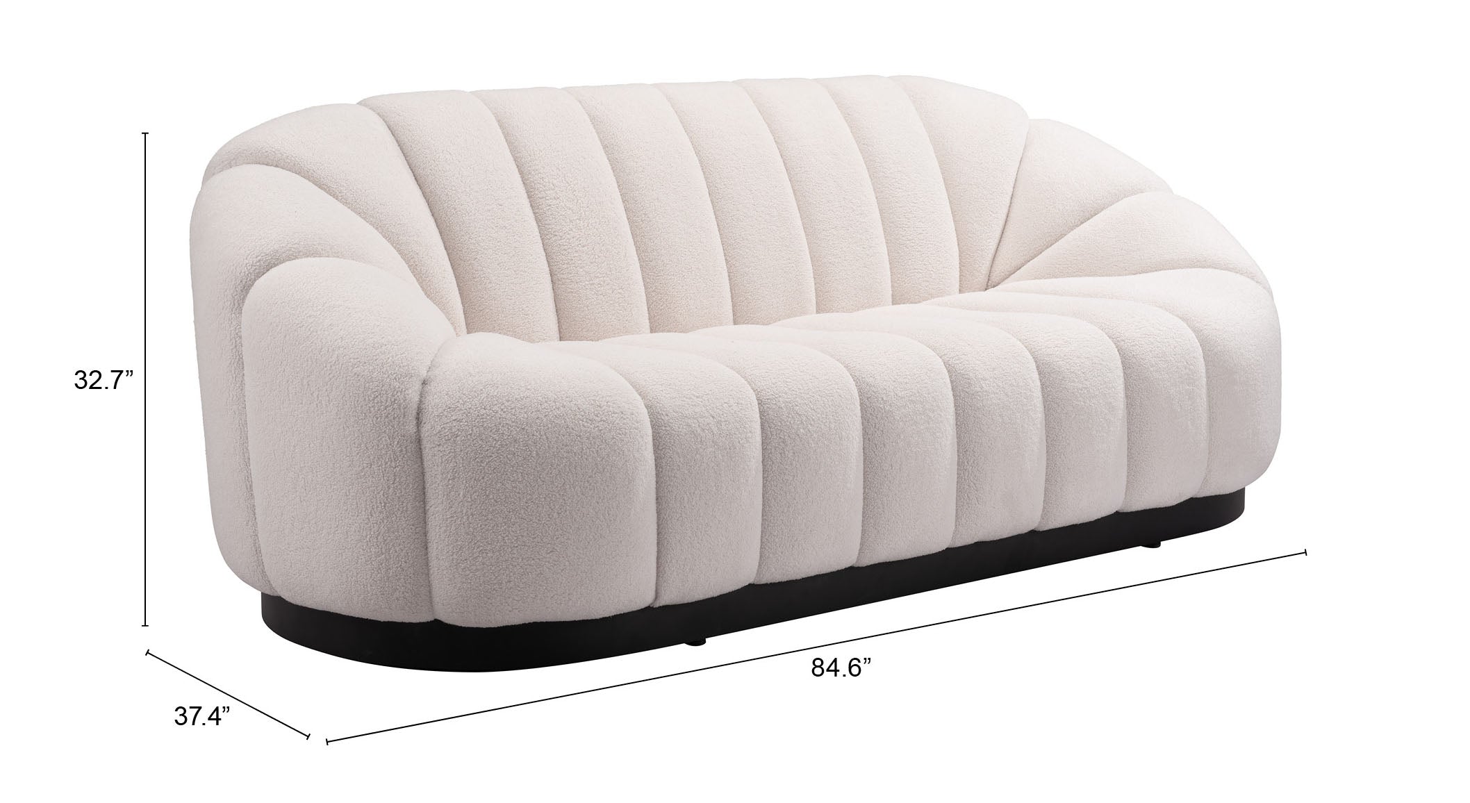 Zuo Modern Bhutan Sofa in Cream/Light Gray