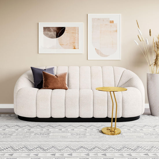 Zuo Modern Bhutan Sofa in Cream/Light Gray